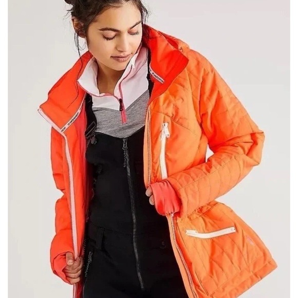 Free People Jackets & Blazers - Free People Movement All Prepped Ski Jacket Size Medium in Neon Peach